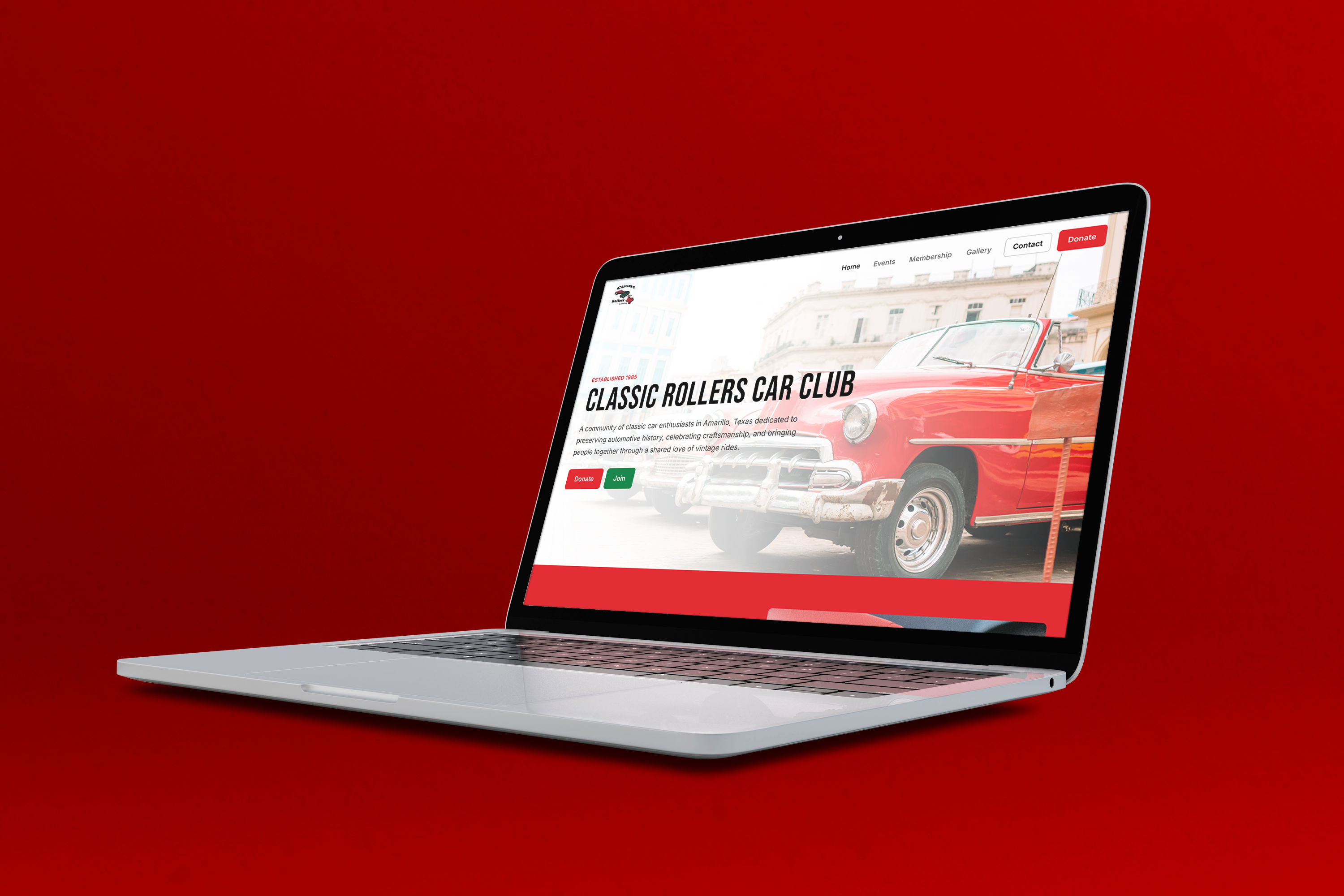 Classic Rollers Amarillo Website Mockup